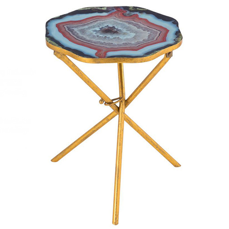 Приставной стол Agate Design Red Gold Side Table Золотой Мульти Приставной стол Agate Design Red Gold Side Table Золотой Мульти в Тюмени | Loft Concept