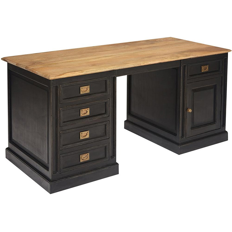 Рабочий стол Provence Sylvie Desktop Черный Древесина Рабочий стол Provence Sylvie Desktop Черный Древесина в Тюмени | Loft Concept