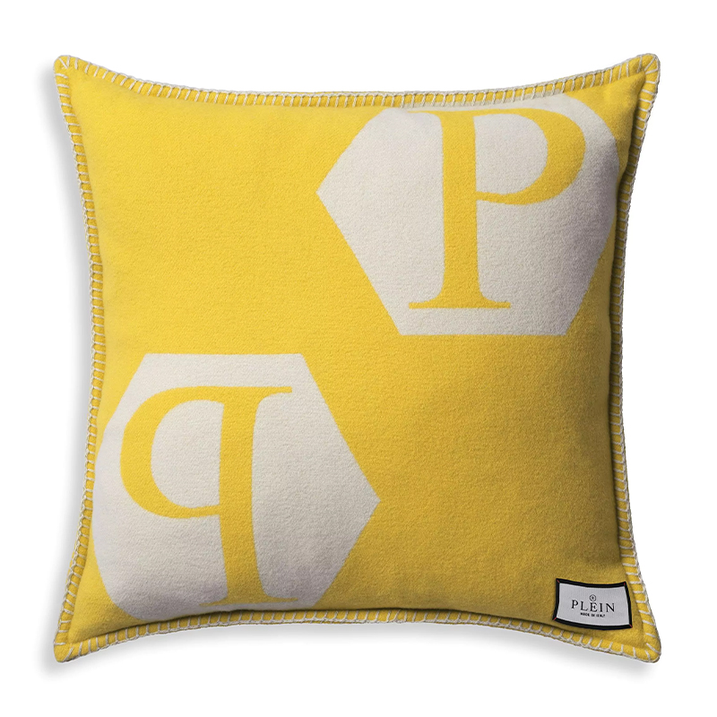Подушка Philipp Plein Cushion Cashmere Yellow Желтый Белый Подушка Philipp Plein Cushion Cashmere Yellow Желтый Белый в Тюмени | Loft Concept