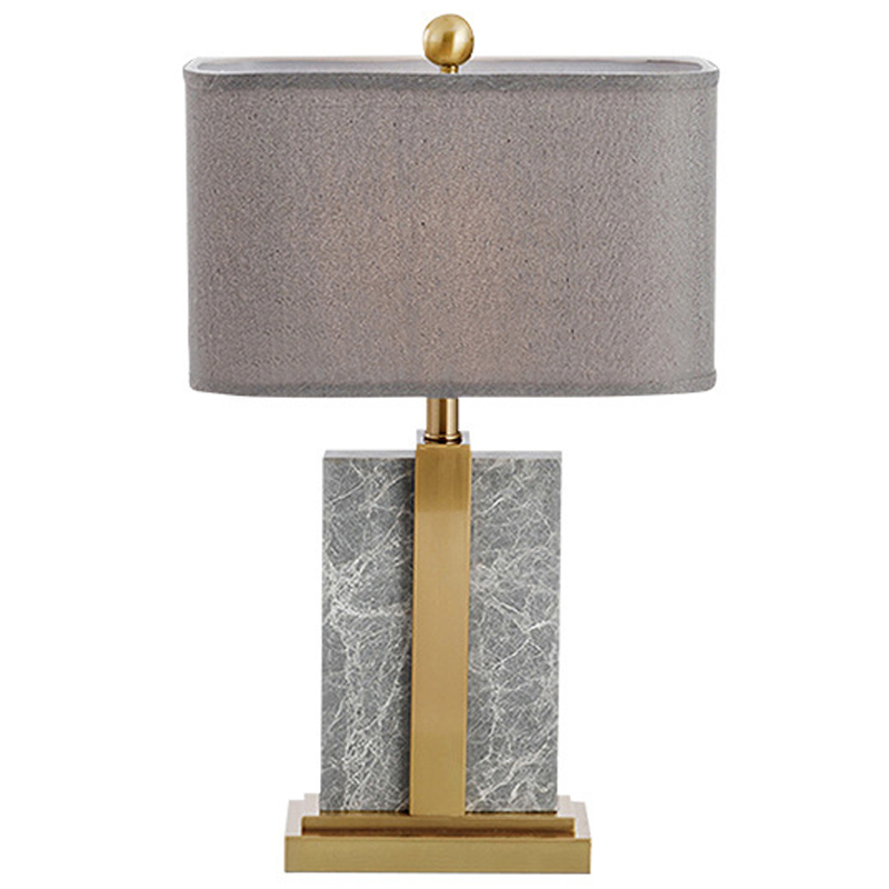 Настольная лампа Marble Brass Grey Table Lamp Серый Латунь Настольная лампа Marble Brass Grey Table Lamp Серый Латунь в Тюмени | Loft Concept