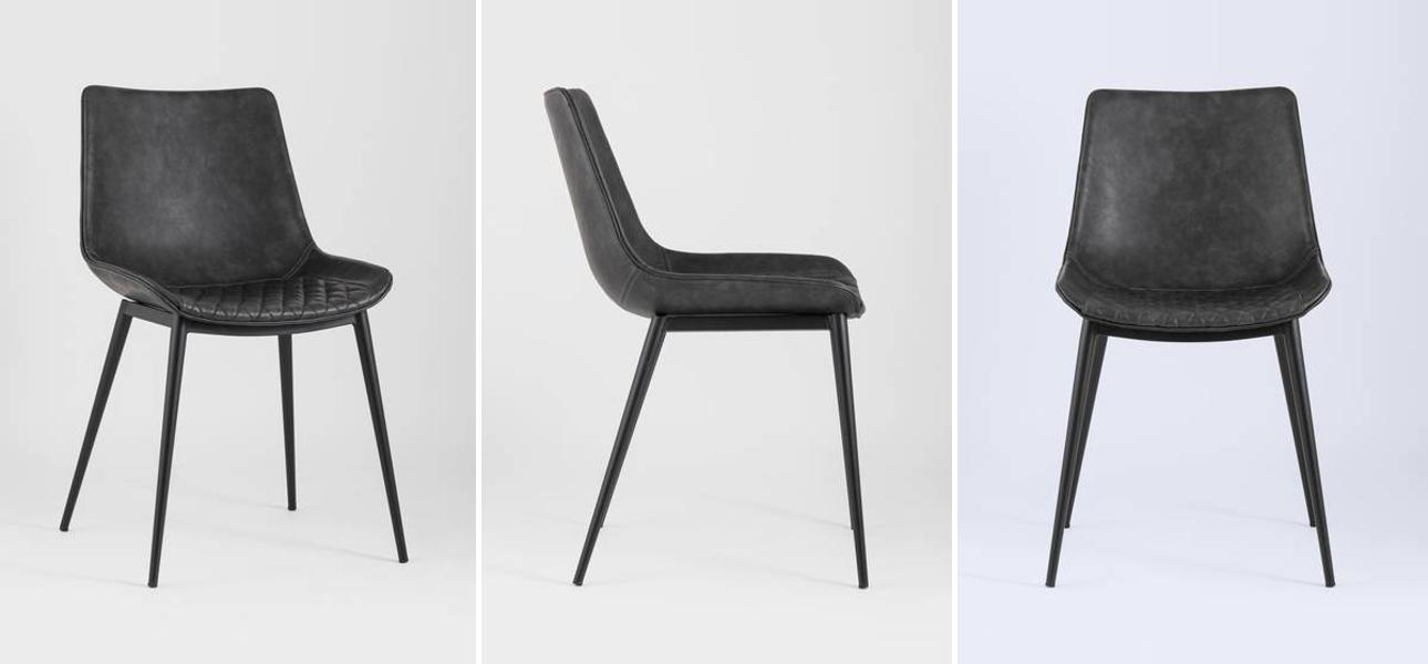 Стул RHOMBUSES Серая Винтажная Экокожа - фото