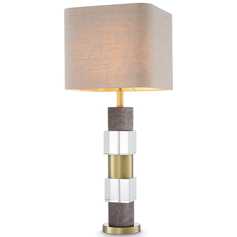 Настольная лампа Eichholtz Table Lamp Cullingham Grey Marble Латунь Прозрачное Стекло Серый Бежево-серый Настольная лампа Eichholtz Table Lamp Cullingham Grey Marble Латунь Прозрачное Стекло Серый Бежево-серый в Тюмени | Loft Concept