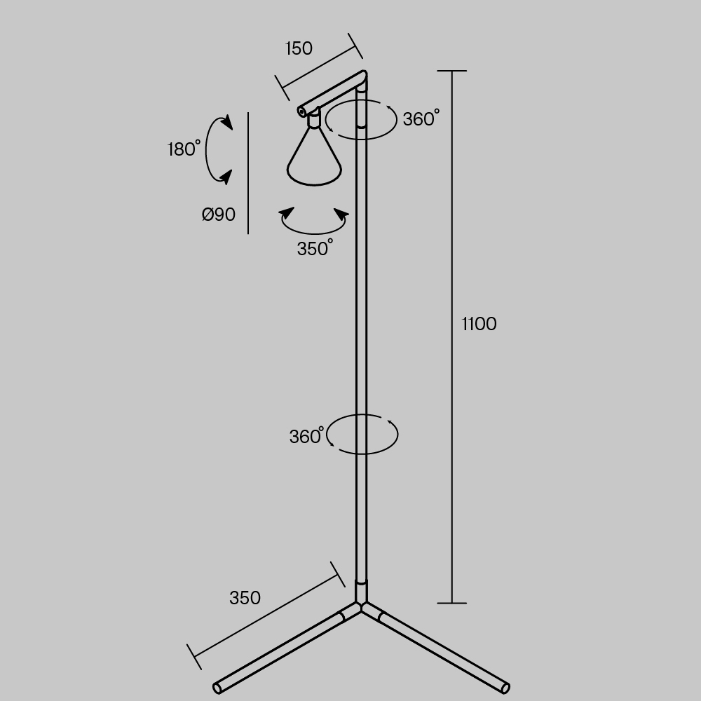 Напольный торшер светодионый Stripe 3000К 20Вт в Тюмени