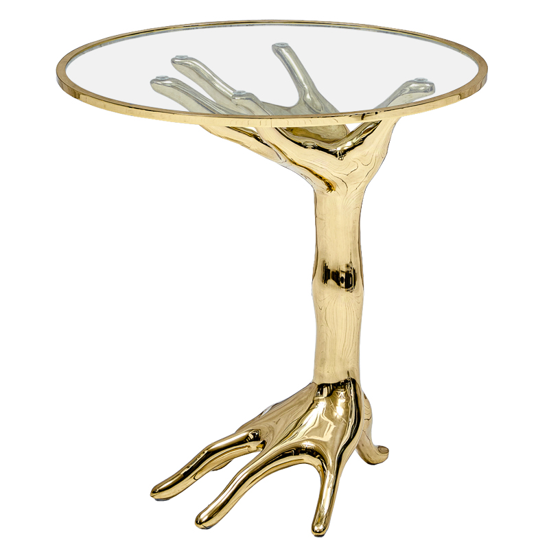 Приставной стол Amalia Hand Side Table Глянцевое золото Прозрачное Стекло Приставной стол Amalia Hand Side Table Глянцевое золото Прозрачное Стекло в Тюмени | Loft Concept