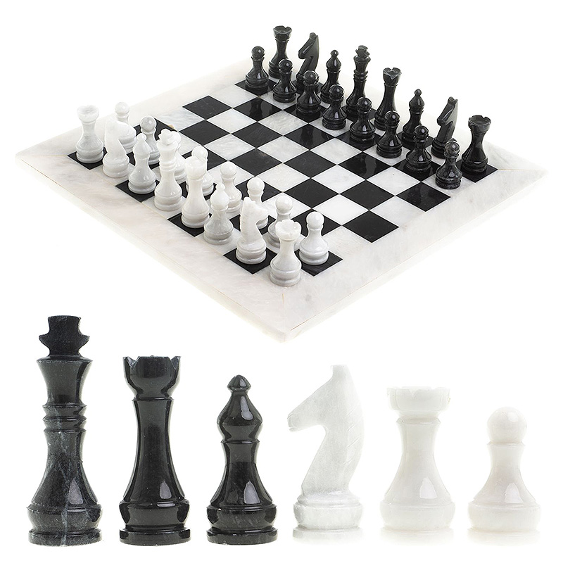 Шахматы классические с белой доской из натурального камня Мрамор Decorative Thematic Chess Белый Мрамор Bianco Черный Мрамор Nero Шахматы классические с белой доской из натурального камня Мрамор Decorative Thematic Chess Белый Мрамор Bianco Черный Мрамор Nero в Тюмени | Loft Concept