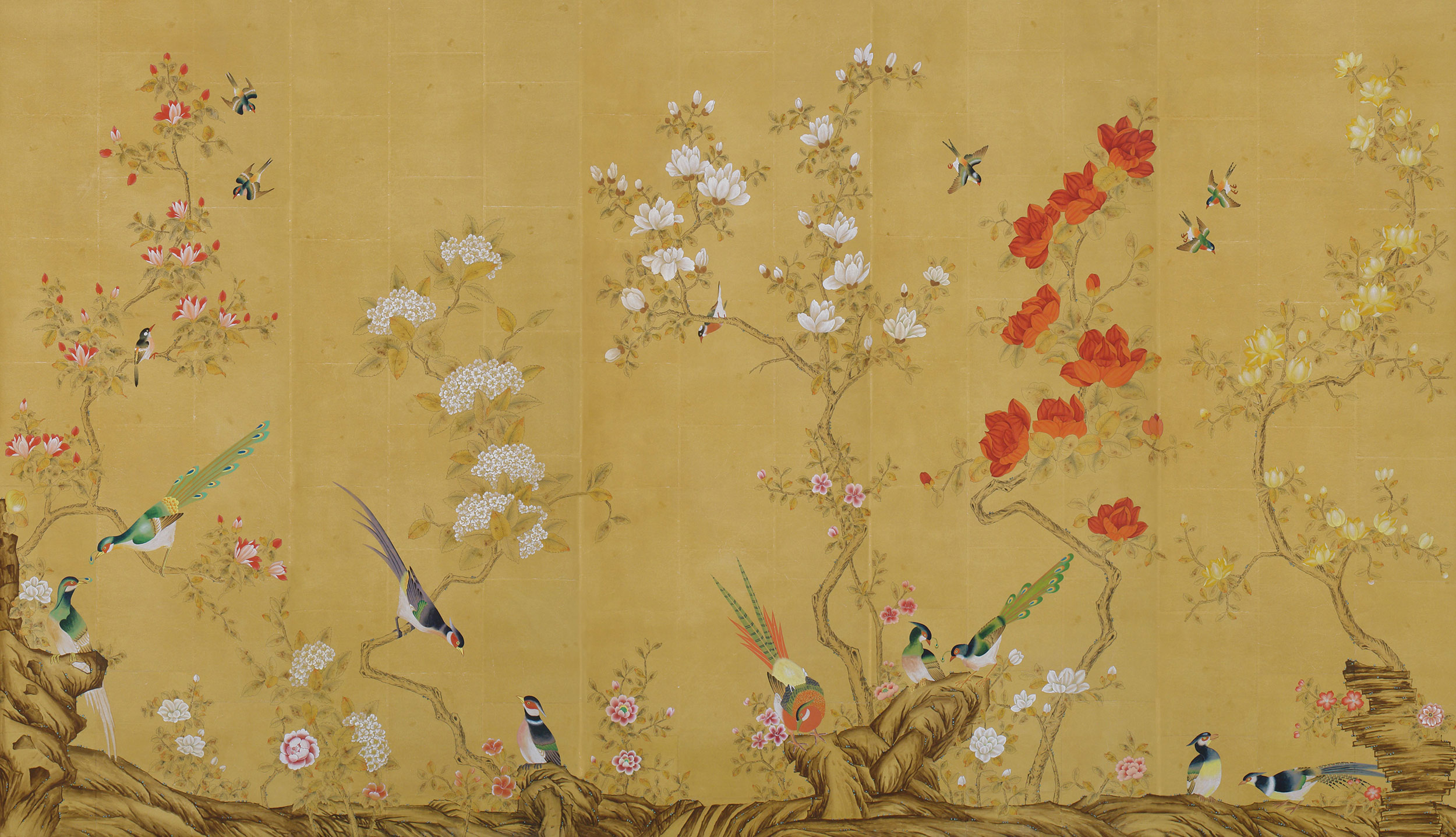 Обои шинуазри Japanese Garden Original colourway on Sienna Earth India tea paper Обои шинуазри Japanese Garden Original colourway on Sienna Earth India tea paper - постер Loft-Concept в Тюмени