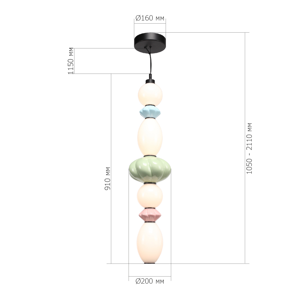 Подвесной светильник фигурный с керамическими элементами 32W LED Fragrant Light в Тюмени