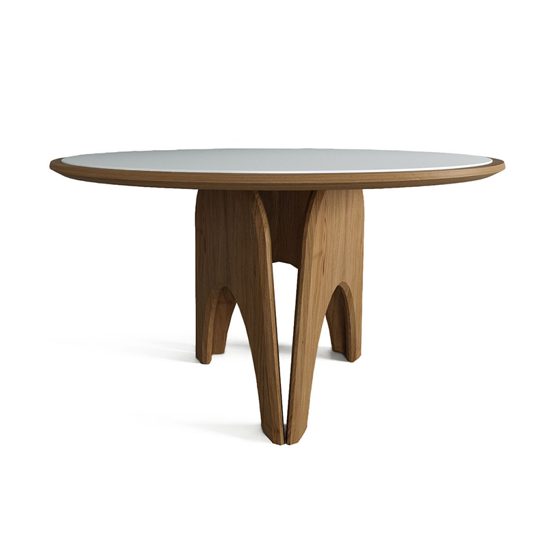 Обеденный круглый стол из дерева со столешницей из камня Pelican Dinner Table Древесина Белый Обеденный круглый стол из дерева со столешницей из камня Pelican Dinner Table Древесина Белый в Тюмени | Loft Concept