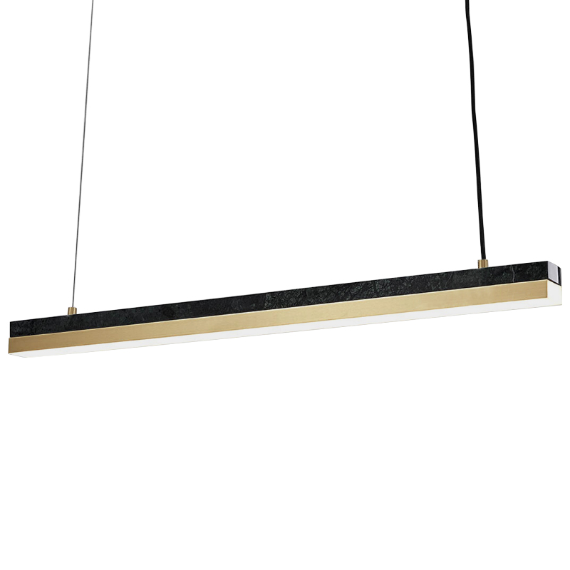 Линейный подвесной светильник Dominik Marble Linear Hanging Lamp Черный Мрамор Nero Золотой Линейный подвесной светильник Dominik Marble Linear Hanging Lamp Черный Мрамор Nero Золотой в Тюмени | Loft Concept