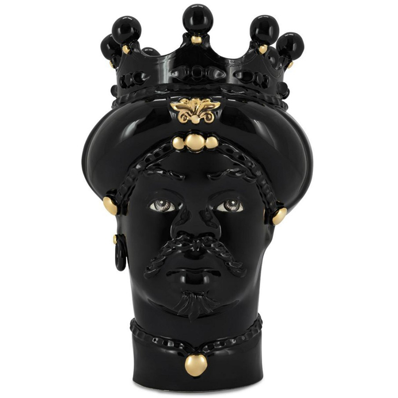 Ваза Vase Moro Man All Black and Gold Черный Золотой Ваза Vase Moro Man All Black and Gold Черный Золотой в Тюмени | Loft Concept
