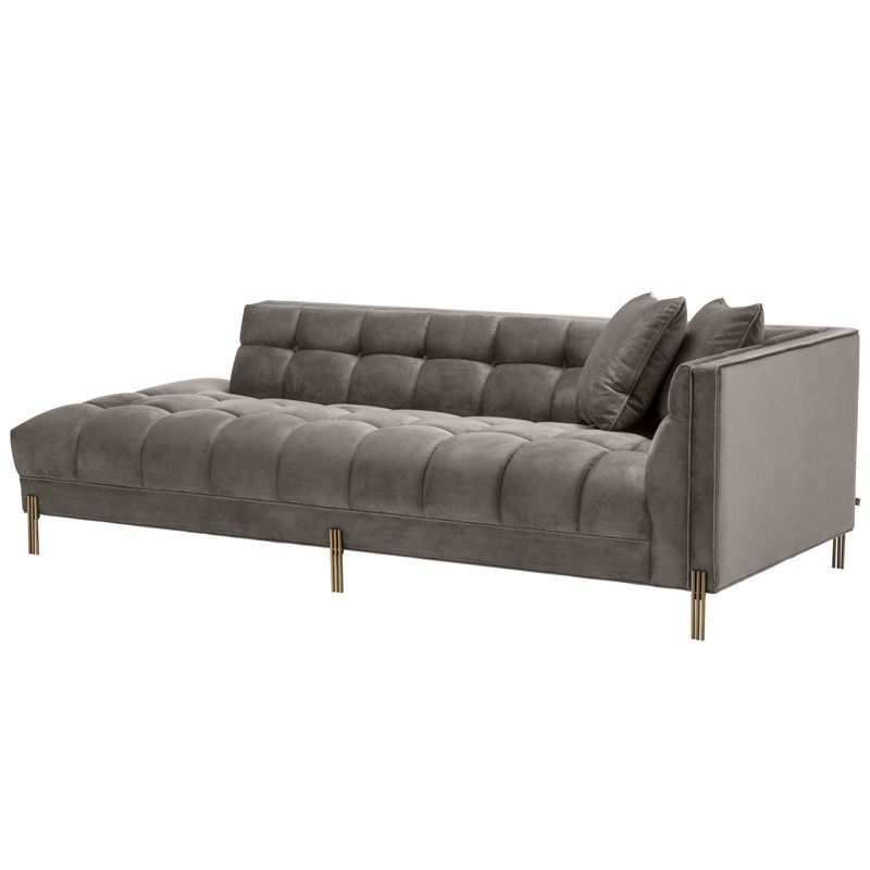 Кушетка Eichholtz Lounge Sofa Sienna Right Серый Матовая латунь Кушетка Eichholtz Lounge Sofa Sienna Right Серый Матовая латунь в Тюмени | Loft Concept