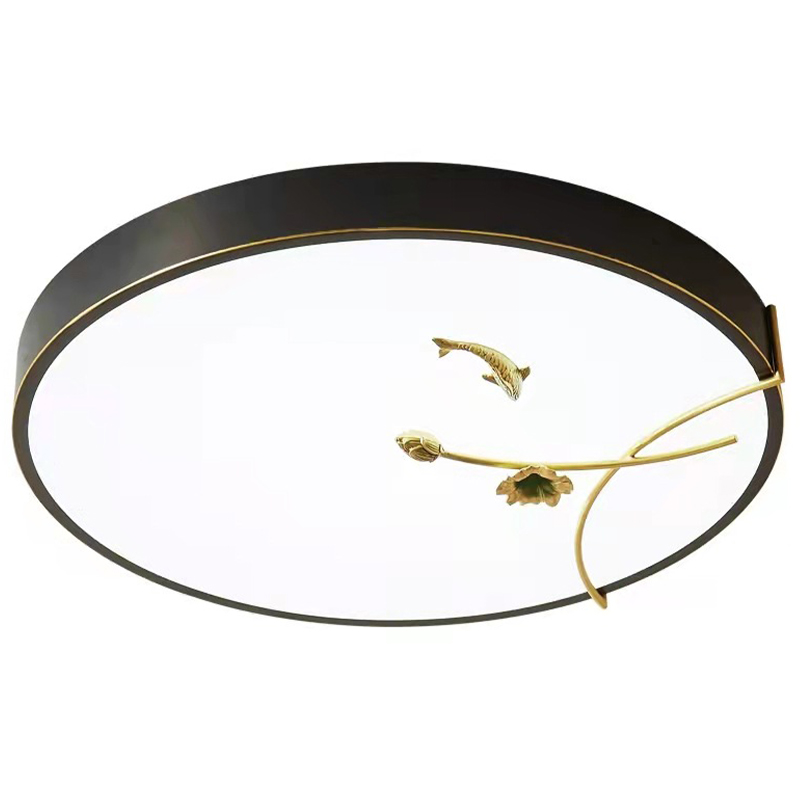 Круглый потолочный светильник Gold Fish Round Ceiling Lamp Black Черный Черный Белый Зеленый Круглый потолочный светильник Gold Fish Round Ceiling Lamp Black Черный Черный Белый Зеленый в Тюмени | Loft Concept