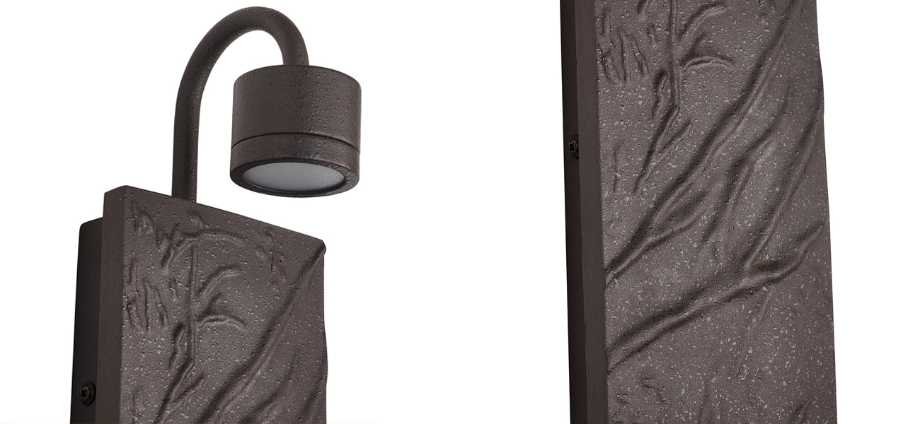 Бра с фактурой дерева Bark Black - фото