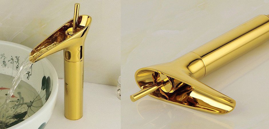 Смеситель для умывальника Золотой Gold toggle Смеситель для умывальника Золотой Gold toggle - Loft-Concept в Тюмени