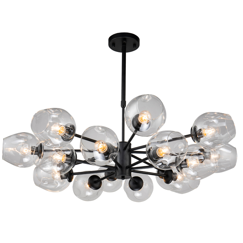 Люстра Branching Bubble Chandelier black 16 Черный Прозрачный Люстра Branching Bubble Chandelier black 16 Черный Прозрачный в Тюмени | Loft Concept
