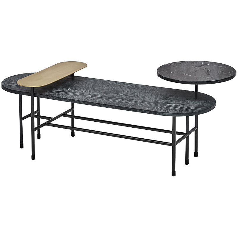 Кофейный столик Black Loft Coffee Table Черный Латунь Кофейный столик Black Loft Coffee Table Черный Латунь в Тюмени | Loft Concept