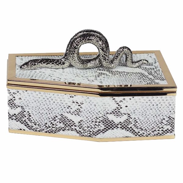 Шкатулка SNAKE BOX Серый Глянцевое золото Шкатулка SNAKE BOX Серый Глянцевое золото в Тюмени | Loft Concept