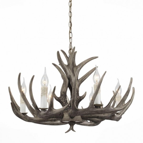 Люстра Hornland Chandelier 6 Grey Серый Люстра Hornland Chandelier 6 Grey Серый в Тюмени | Loft Concept