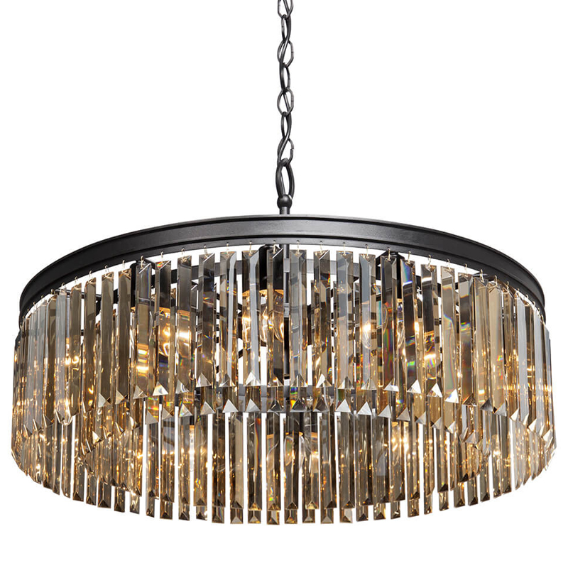 Люстра RH Rhys Amber GLASS Prism Round Chandelier Янтарное стекло 80 Черный матовый Прозрачное Стекло Люстра RH Rhys Amber GLASS Prism Round Chandelier Янтарное стекло 80 Черный матовый Прозрачное Стекло в Тюмени | Loft Concept