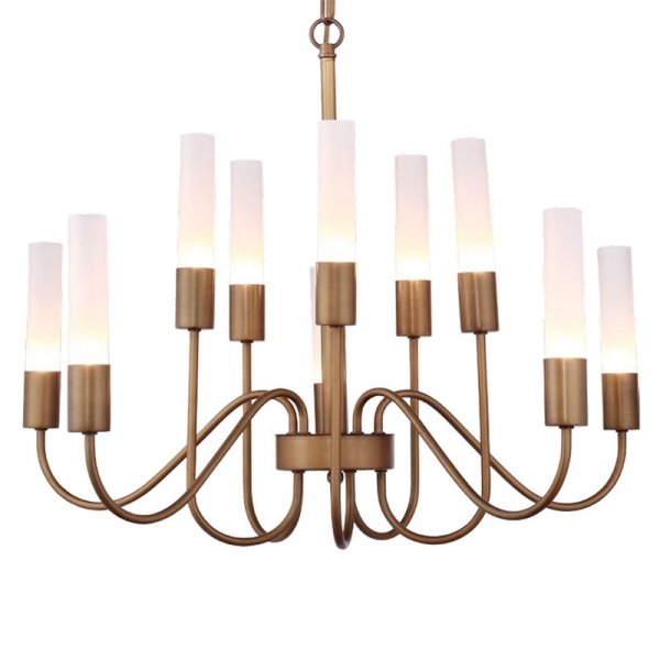 Люстра Loft Tube Chandelier 10 Темная бронза винтаж Люстра Loft Tube Chandelier 10 Темная бронза винтаж в Тюмени | Loft Concept
