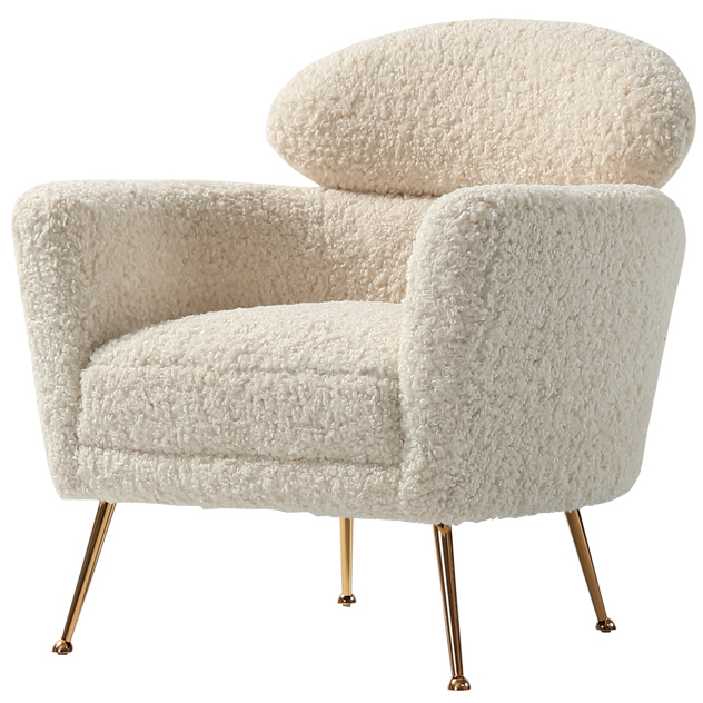Кресло Milk Boucle Chair Молочный Золотой Кресло Milk Boucle Chair Молочный Золотой в Тюмени | Loft Concept