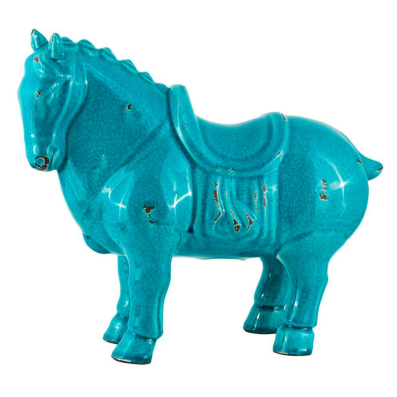 Фигурка керамика синяя лошадь большая Blue Horse Бирюзовый Фигурка керамика синяя лошадь большая Blue Horse Бирюзовый в Тюмени | Loft Concept