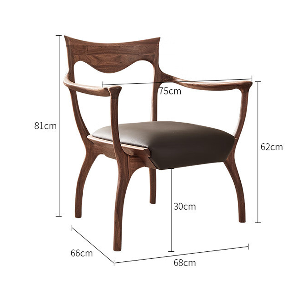 Стул деревянный с мягким сиденьем из коричневой натуральной кожи Moon Walnut Furniture Стул деревянный с мягким сиденьем из коричневой натуральной кожи Moon Walnut Furniture в Тюмени