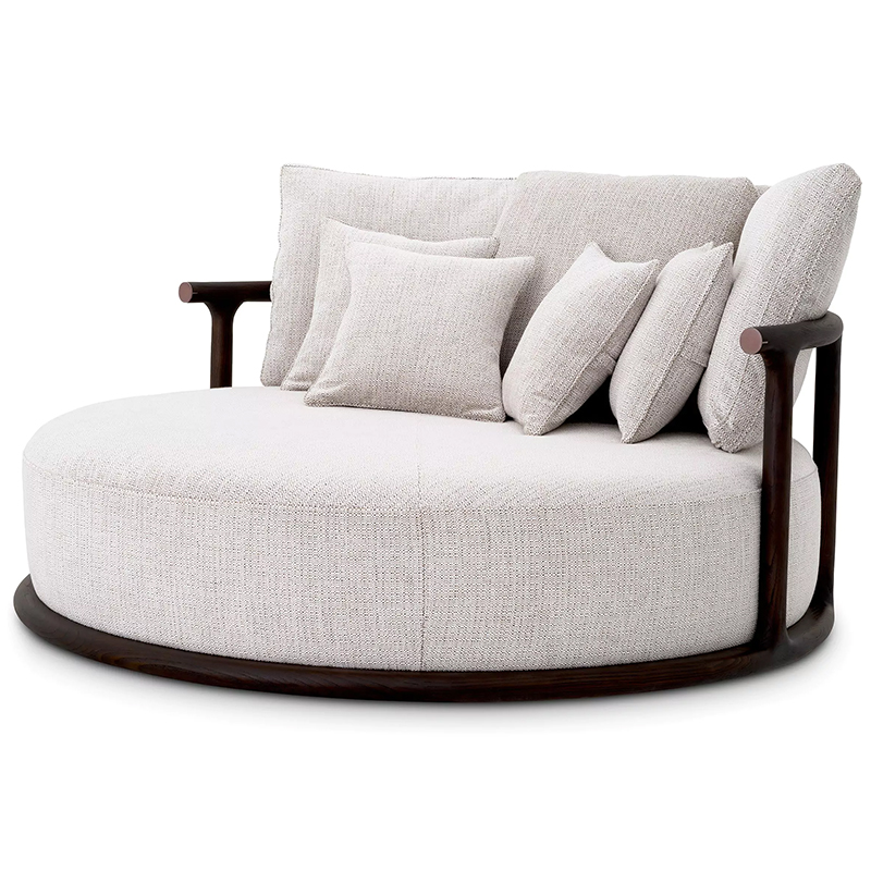 Диван Eichholtz Sofa Libero Round Бежево-серый Коричневый Диван Eichholtz Sofa Libero Round Бежево-серый Коричневый в Тюмени | Loft Concept