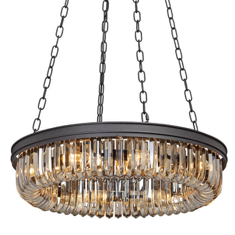 Люстра Retro Frozen Amber Glass Chandelier D 62 Черный Люстра Retro Frozen Amber Glass Chandelier D 62 Черный в Тюмени | Loft Concept