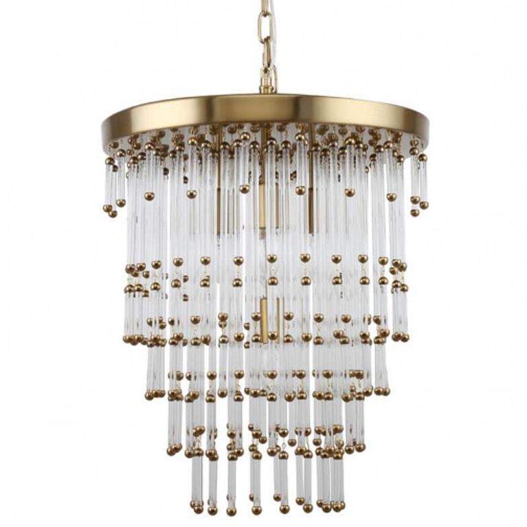 Люстра Restoration Hardware Luciano Chandelier 5 Латунь Прозрачный Люстра Restoration Hardware Luciano Chandelier 5 Латунь Прозрачный в Тюмени | Loft Concept