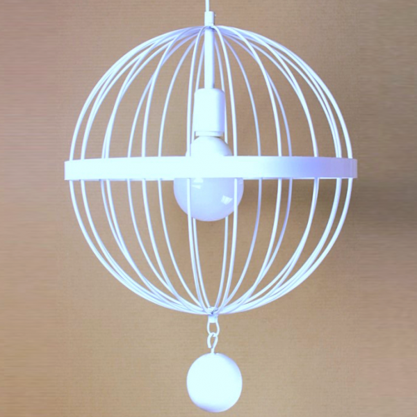 Подвесной светильник Wire Cage Pendant Spher White Белый Подвесной светильник Wire Cage Pendant Spher White Белый в Тюмени | Loft Concept