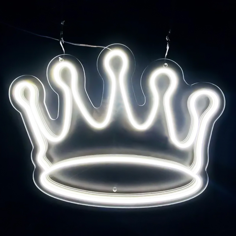 Неоновая настенная лампа Crown Neon Wall Lamp Белый Прозрачный Неоновая настенная лампа Crown Neon Wall Lamp Белый Прозрачный в Тюмени | Loft Concept