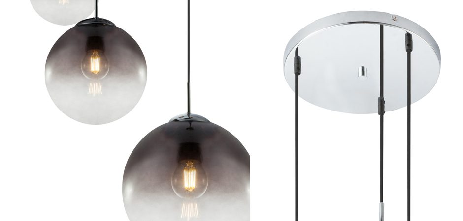 Люстра Ball Sunrise Pendant lamp smok 3 плафона Люстра Ball Sunrise Pendant lamp smok 3 плафона - Loft-Concept в Тюмени