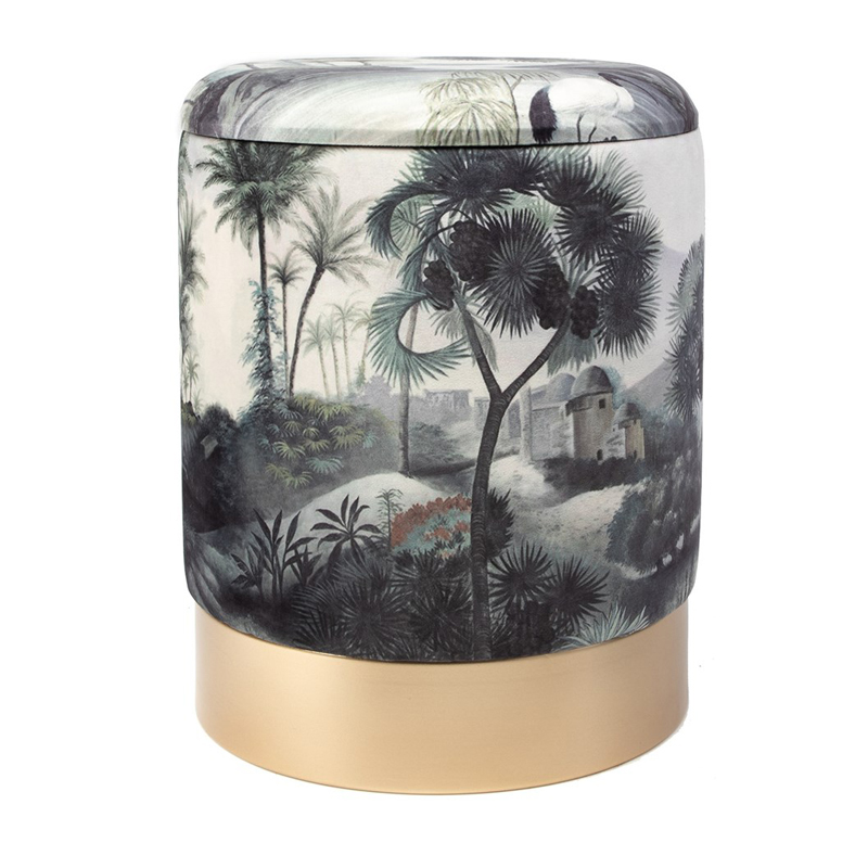 Пуф PUF Jungle Print river&tree Мульти Золотой Пуф PUF Jungle Print river&tree Мульти Золотой в Тюмени | Loft Concept