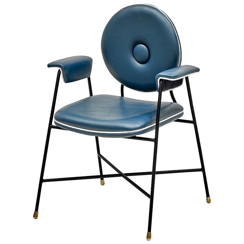 Стул с подлокотниками Oliver Chair II Черный Синий Стул с подлокотниками Oliver Chair II Черный Синий в Тюмени | Loft Concept