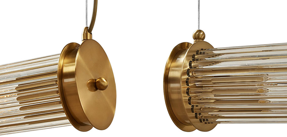 Подвесной светильник Glass TUBE Pendant Double Gold Подвесной светильник Glass TUBE Pendant Double Gold - Loft-Concept в Тюмени