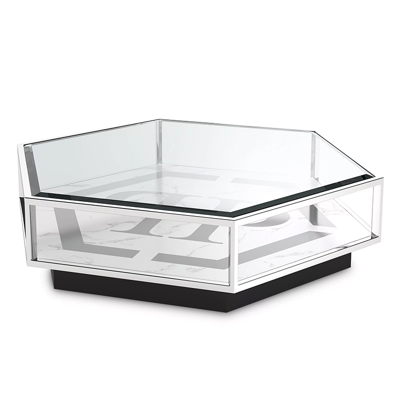 Кофейный стол Philipp Plein Coffee Table Falcon View Chrome Хром Белый Серый Черный Кофейный стол Philipp Plein Coffee Table Falcon View Chrome Хром Белый Серый Черный в Тюмени | Loft Concept