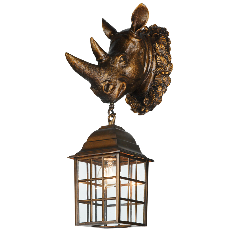 Уличный светильник Rhinoceros Lantern Темная бронза Прозрачное Стекло Уличный светильник Rhinoceros Lantern Темная бронза Прозрачное Стекло в Тюмени | Loft Concept