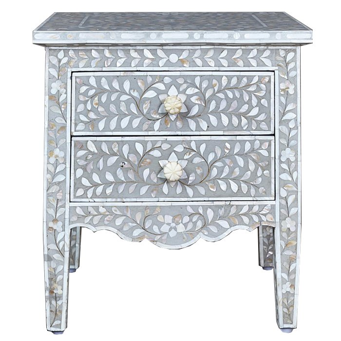 Комод инкрустация перламутром Inlaid Bone Openwork Gray Серый Белый Серый Комод инкрустация перламутром Inlaid Bone Openwork Gray Серый Белый Серый в Тюмени | Loft Concept