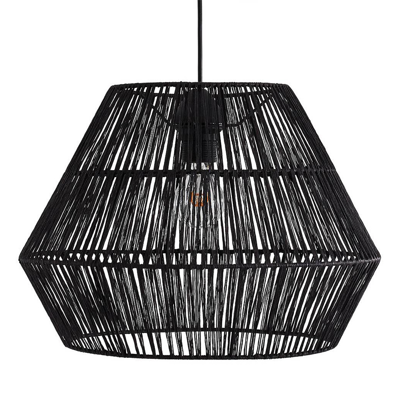 Подвесной светильник Signe Wicker Hemp Black Черный Подвесной светильник Signe Wicker Hemp Black Черный в Тюмени | Loft Concept