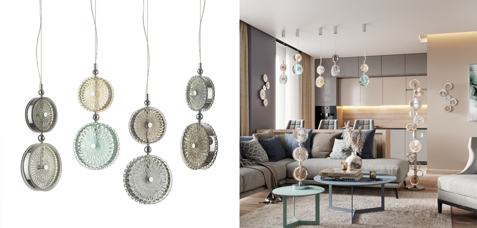 Подвесной светодиодный светильник Peony Yellow&Grey Подвесной светодиодный светильник Peony Yellow&Grey - Loft-Concept в Тюмени