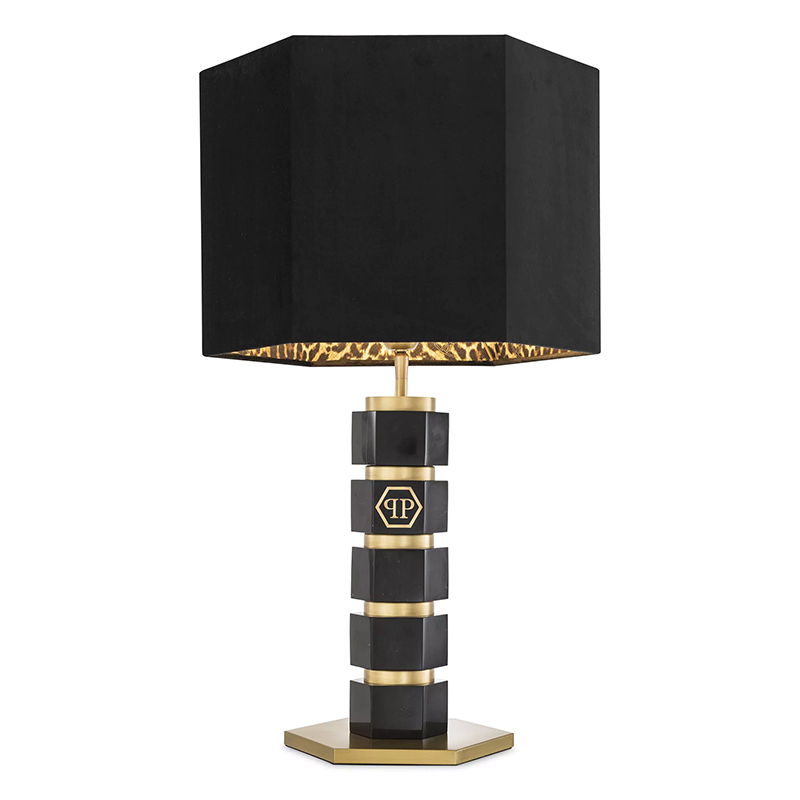 Настольная лампа Philipp Plein Table Lamp Hexagon Черная Черный Золотой Коричневый Настольная лампа Philipp Plein Table Lamp Hexagon Черная Черный Золотой Коричневый в Тюмени | Loft Concept