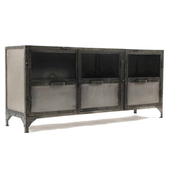 Комод металлический Industrial Steampunk Nickel 3 Door Сoncole Комод металлический Industrial Steampunk Nickel 3 Door Сoncole в Тюмени | Loft Concept