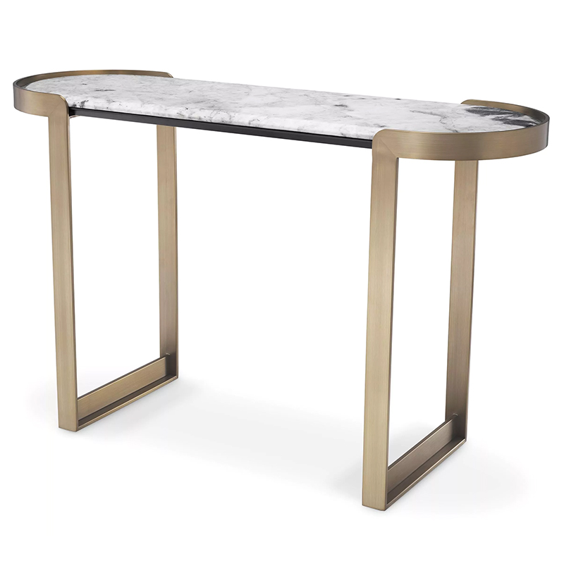 Консоль Eichholtz Console Table Fabio Латунь Белый Мрамор Bianco Консоль Eichholtz Console Table Fabio Латунь Белый Мрамор Bianco в Тюмени | Loft Concept