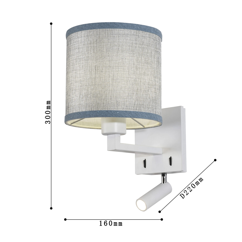Бра с абажуром и поворотным спотом Trumpet Lamp White Бра с абажуром и поворотным спотом Trumpet Lamp White в Тюмени