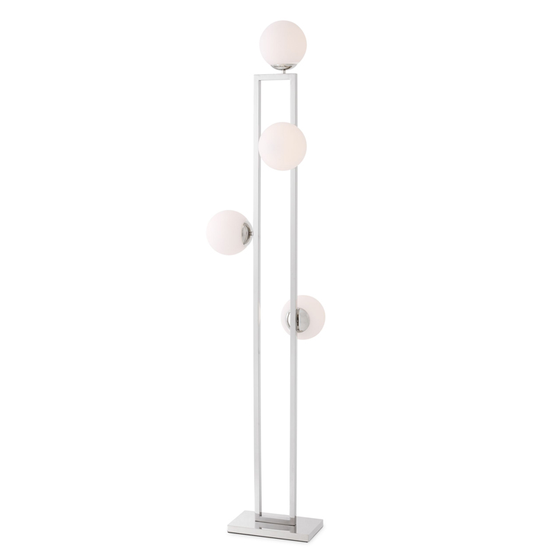 Торшер Eichholtz Floor Lamp Pascal Nickel Никель Белый Торшер Eichholtz Floor Lamp Pascal Nickel Никель Белый в Тюмени | Loft Concept