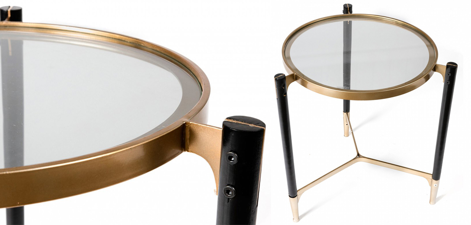Приставной столик Black & Gold Table round Приставной столик Black & Gold Table round - Loft-Concept в Тюмени