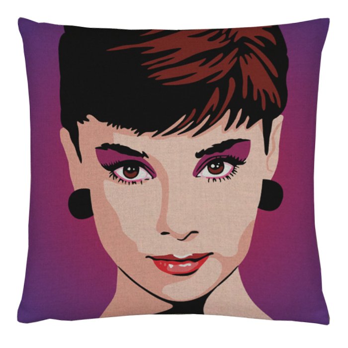 Декоративная подушка Audrey Hepburn #2 Пурпурный Декоративная подушка Audrey Hepburn #2 Пурпурный в Тюмени | Loft Concept