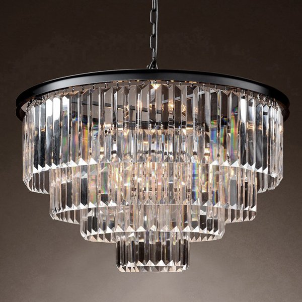 Люстра RH 1920s Odeon Clear Glass Fringe Chandelier -60 Черный Люстра RH 1920s Odeon Clear Glass Fringe Chandelier -60 Черный в Тюмени | Loft Concept