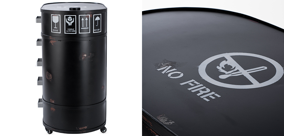 Тумба на колесах металлическая округлой формы в стиле Лофт Loft Vintage - фото №1